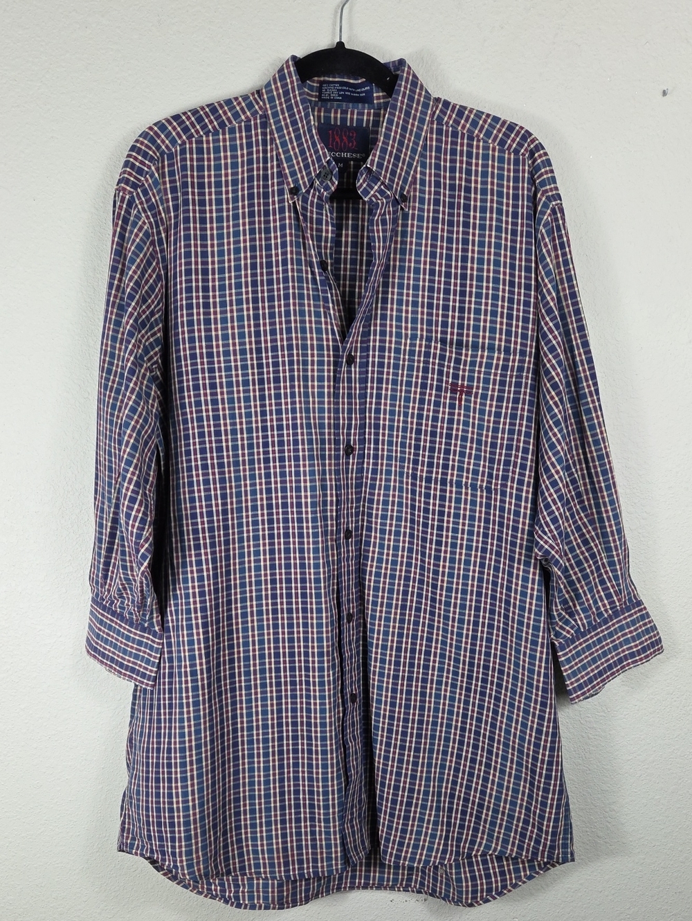 1883 Lucchese Men's Medium Multicolor Plaid Button Down Western Cotton Shirt